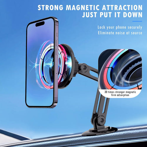 Jemey Universal 360° Pro - 2025 New Magnetic Suction Car Phone Holder, Hands Free Automobile Mounts Cell Phone Holder with Metal Ring, Adjustable Cell Phone Mount for All Mobile Phones