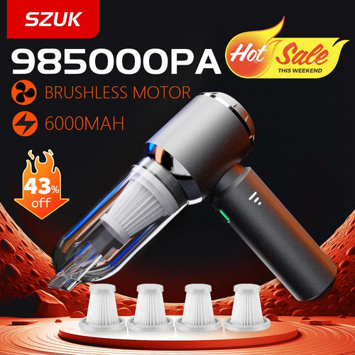 985000PA Car Vacuum Cleaner Portable Wireless Strong Suction Car Cleaner Cleaning Machine Mini Car Vacuum Cleaner
