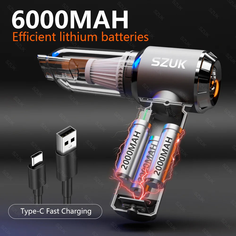 985000PA Car Vacuum Cleaner Portable Wireless Strong Suction Car Cleaner Cleaning Machine Mini Car Vacuum Cleaner